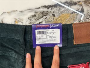 Dark Green Corduroy Jeans for Men