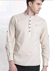 Men's Beige Bandhgala Kurta Shirt