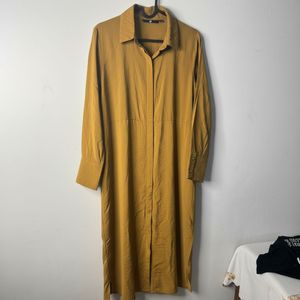 Mustard Yellow Long Shirt Dress
