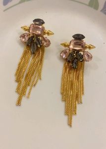 Boho Statement Gemstone Tassel Earrings