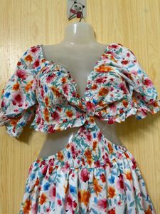 Newme Floral Cutout Mini Dress