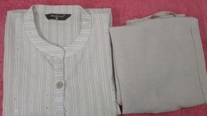Elegant Beige Kurta Pant Set 100 rs only