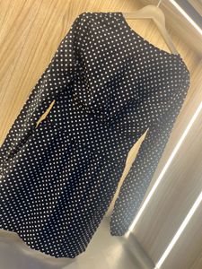 Chic Black Polka Dot Button-Up Dress
