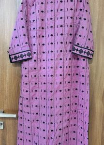 Pink Kurta with Black Embroidery