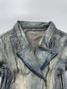 Washed Denim Moto Jacket
