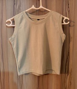 Ribbed White Cropped Tank Top