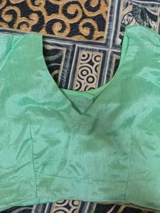 Beautiful Teal Saree with Gold Stripes