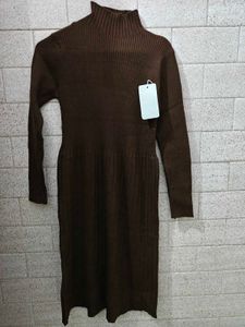 Brown Knit Midi Dress - New with Tags