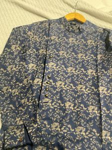 Stylish Navy Blue Floral Kurta
