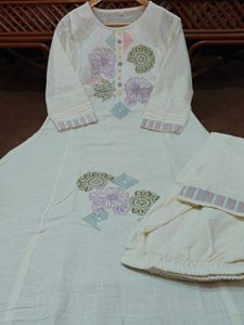 Elegant Beige Embroidered Co-ord Set