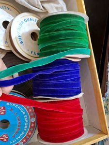 combo of Red ,green and blue velvet lace