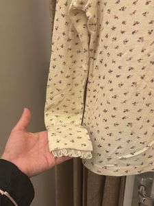 Floral Print Turtleneck lace Top
