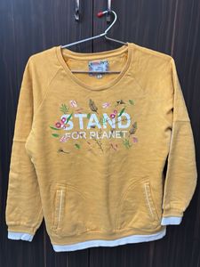 Yellow "Stand For Planet" Sweatshirt