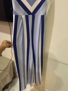 Blue Striped Jumpsuit