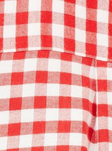 Max Red Checkered Tie-Front Shirt