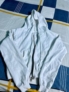 White Zip-Up Hoodie