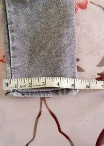 Stylish Grey Jeans with Graphic Print