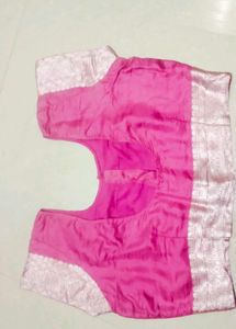 Beautiful Pink Embroidered silk Saree with Blouse