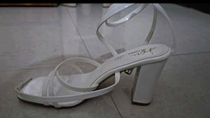 Chic White Block Heel Sandals