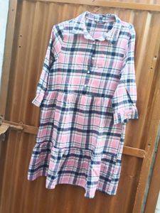 Pink Plaid Tiered Kurta 🩷