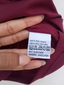 Maroon Sheer Sleeve Top