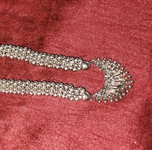 Silver Oxidized Long Neckpiece