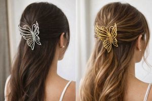 4 Butterfly Hair Clips - Gold &amp; Silver