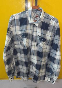Men's Blue Plaid Long Sleeve Shirt