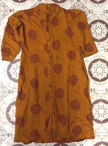 Brown Printed Kurta
