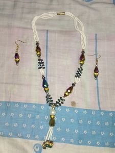 Beaded Necklace & Earring Set