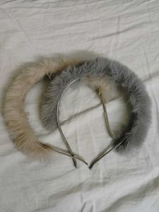 Fluffy Faux Fur Hair Band – Combo Pack of 2