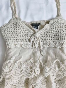 Boho Lace Tiered Mini Dress