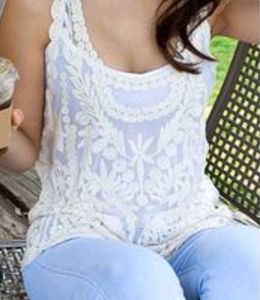 Beutiful Crochet Lace Embroidered Tank With Bralet