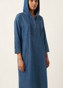 Premium USA Style Hooded Denim Dress with Pockets