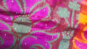 Cotton Saree With Stone Work.