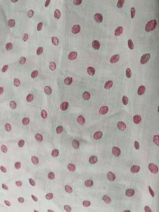 White Kurta with Pink Polka Dots &amp; Embroidery