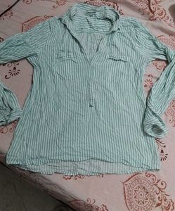 Striped Collared Tunic Top