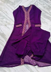 Elegant Purple Kurta Set with Embellishments