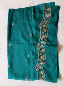 Yellow Saree with Embellished Blouse Piece