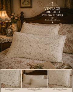 🇳🇿💫🎀 Vintage Crochet Pillow Covers
