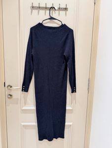 Black Ribbed Long Sleeve Dress