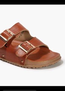 Brown Double Buckle Sandals