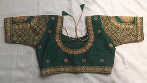 Bridal Blouse, Embroidered Green Blouse, Festive,