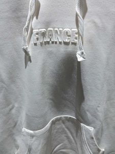White Short Sleeve Hoodie
