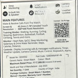 YB Fire Boltt (Hulk Bluetooth Calling) - Black