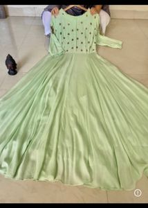 Elegant Pastel Green Embellished Gown