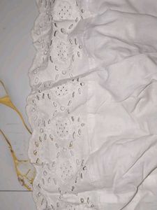 white cotton long skirt