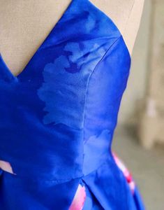 Royal Blue Floral Halter Neck Gown 💙✨