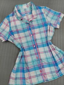 Y2K Plaid Button-Up Shirt