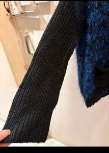 Blue &amp; Black Knit imported Cardigan